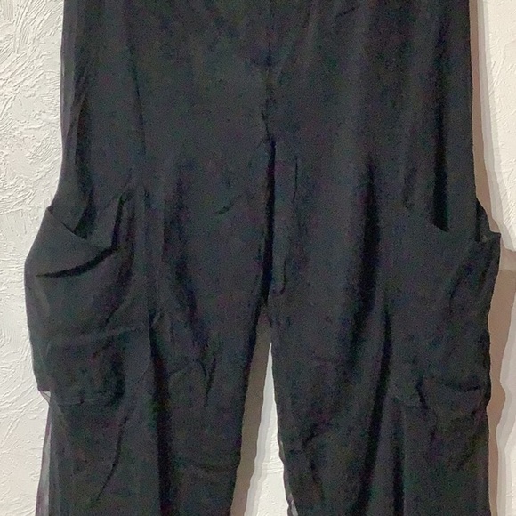 Guess Collection NWT - Sz M - Silk carpenter style wide leg flowy pants 2-layers - Picture 6 of 11
